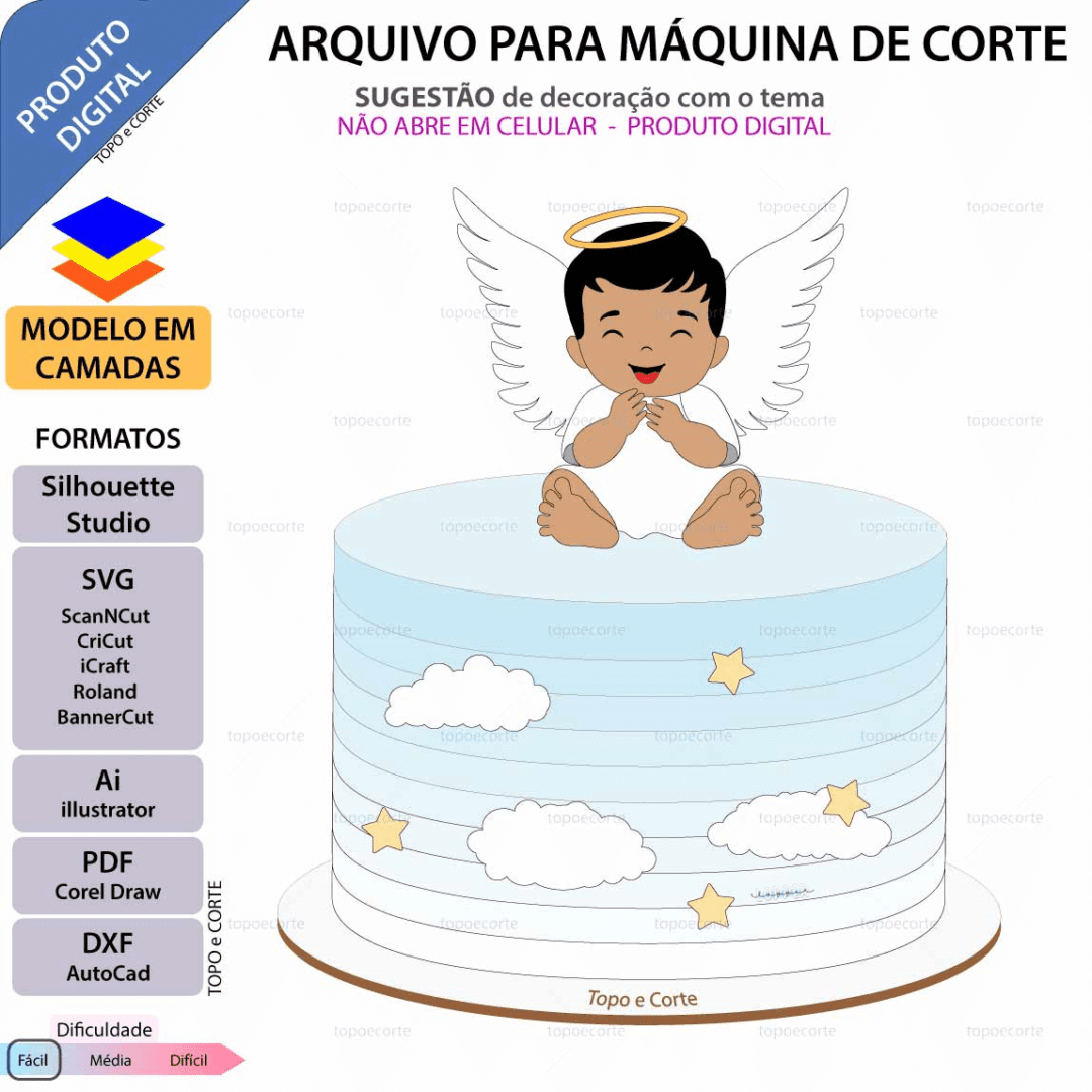 11 Topo de Bolo - Anjinho - Imagem 1