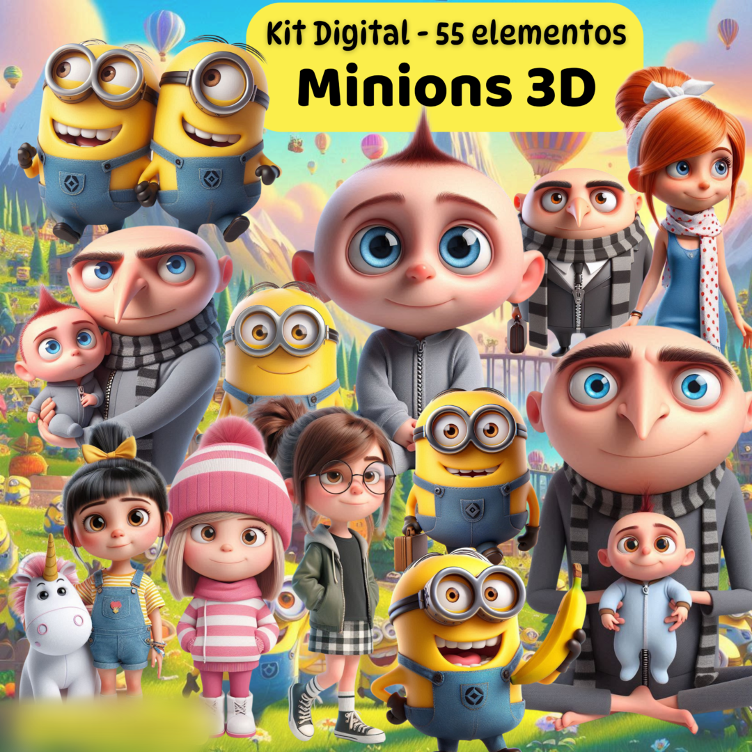 16 - Minions 3D Minions 3D - Kit Digital - Imagem 1