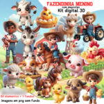 Fazendinha Menino 3D - Kit Digital