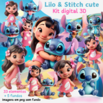 Lilo & Stitch cute 3D- Kit Digital