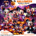 Halloween Mickey e Minnie 3D- Kit Digital