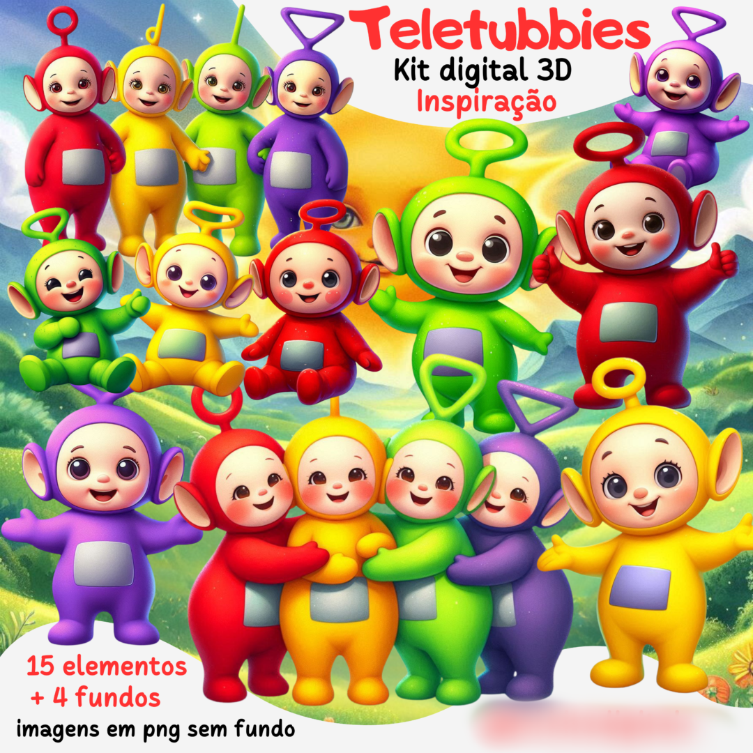 33 - Teletubbies aquerela Teletubbies Aquarela - Kit Digital - Imagem 1