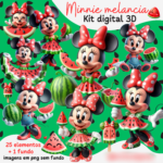 Minnie Melancia 3D - Kit Digital