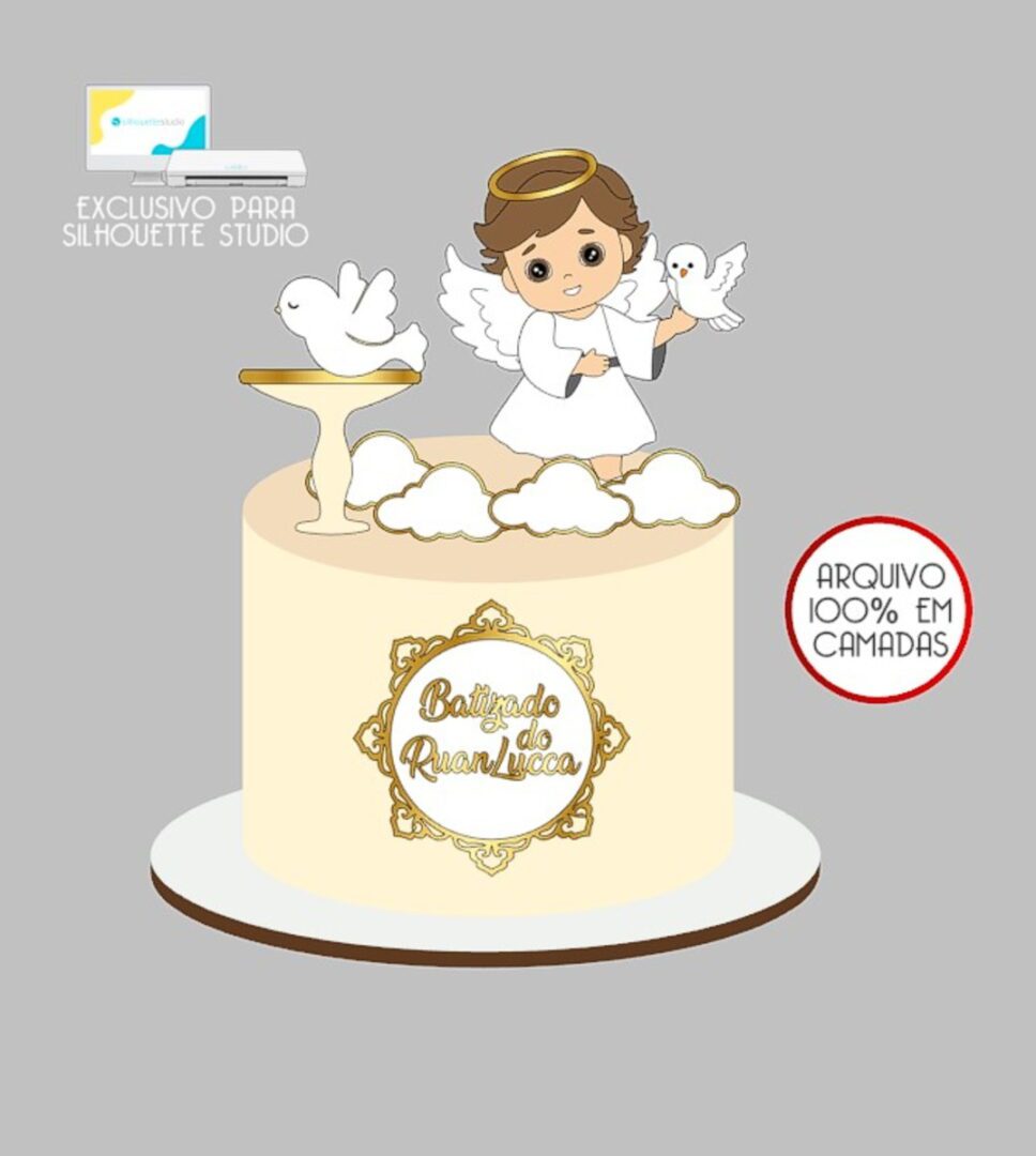 35 Topo de Bolo - Batizado - Imagem 1