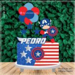 Topo de Bolo - Capitão América