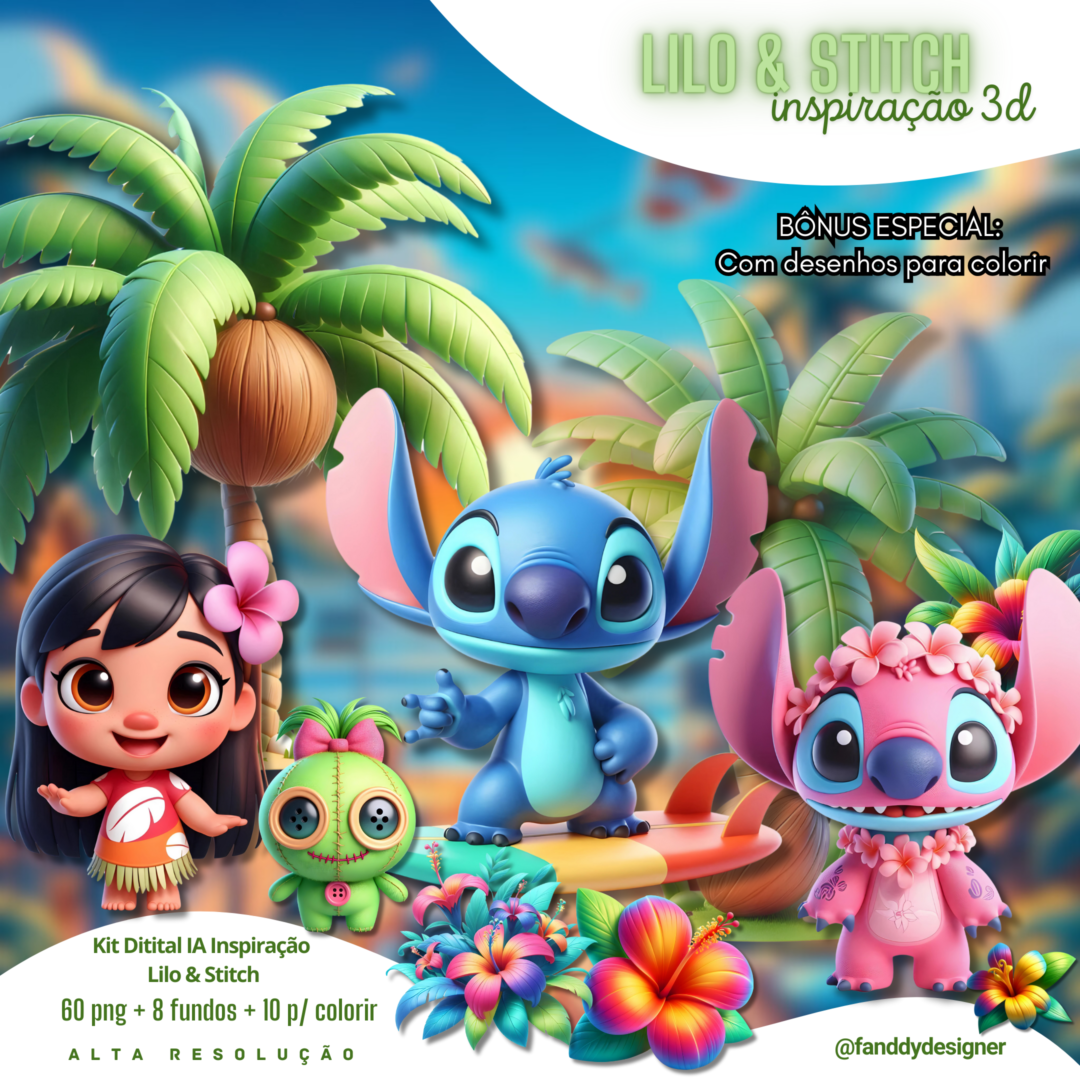 49-Lilo e Stitch Lilo e Stitch- Kit Digital - Imagem 1