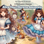 Alice 15 Morena Aquarela - Kit Digital
