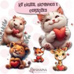 Bichinhos e Corações - Kit Digital