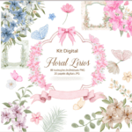 Floral Lírios - Kit Digital