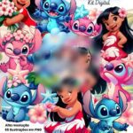 Lilo, Stitch e Angel Cartoon - Kit Digital
