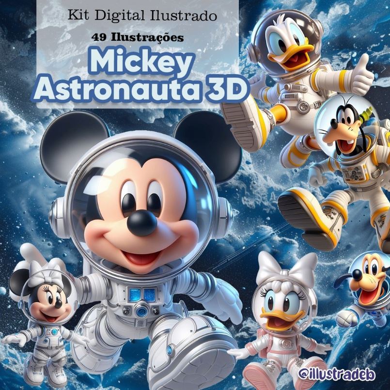 Mickey Astronauta 3D Mickey Astronauta 3D- Kit Digital - Imagem 1