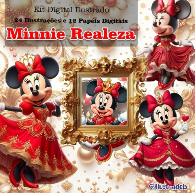 Minnie Realeza Vermelha Minnie Realeza Vermelha - Kit Digital - Imagem 1