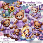 Ursinha Lilás- Kit Digital