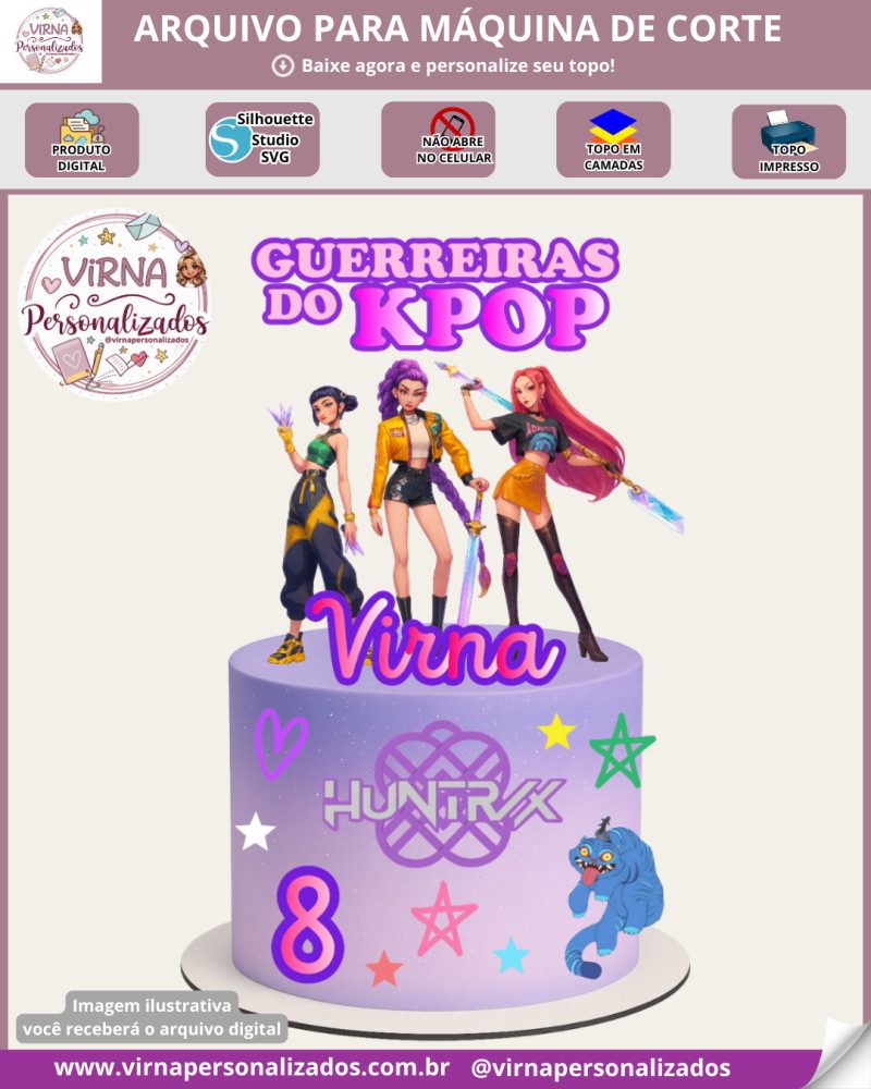 1 - KPOP Topo de Bolo - Guerreiras do K-Pop - Imagem 1