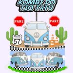 Topo de Bolo - Kombi Azul