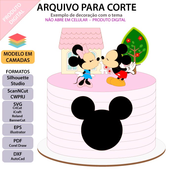 1 - Mickey e Minnie Topo de Bolo - Mickey e Minnie - Imagem 1