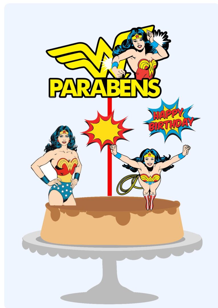 11 - Mulher Maravilha Topo de Bolo - Mulher Maravilha - Imagem 1