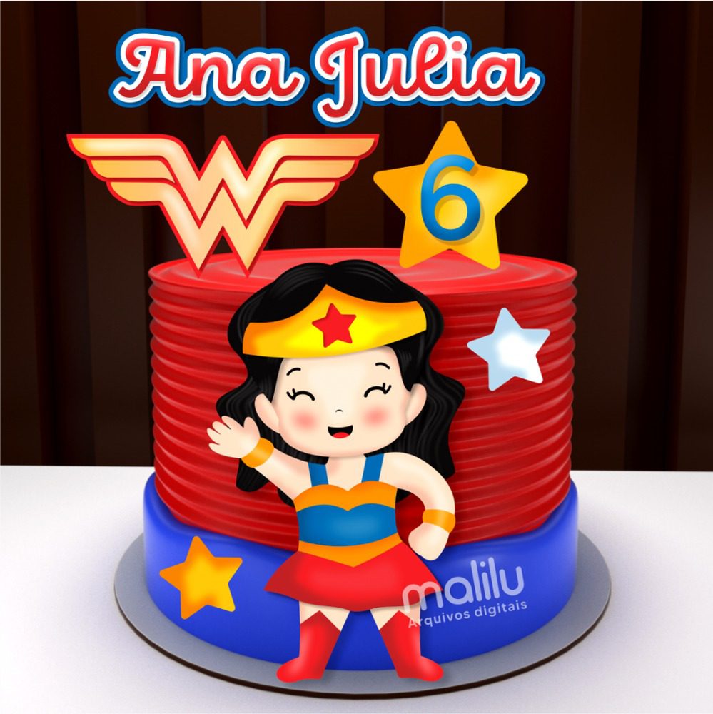 14 - Mulher Maravilha Ana Julia Topo de Bolo - Mulher Maravilha - Imagem 1