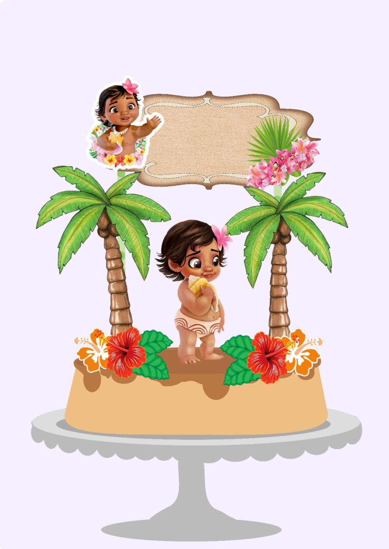 18 - Moana Baby Topo de Bolo - Moana - Imagem 1