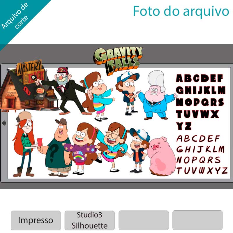 2 - Gravity Falls Topo de Bolo - Gravity Falls - Imagem 1