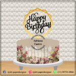 Topo de Bolo - Happy Birthday