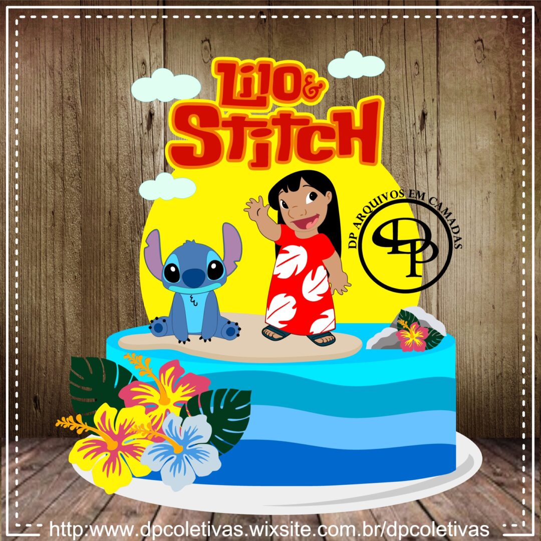 2 - Lilo Stitch Topo de Bolo - Lilo e Stich - Imagem 1