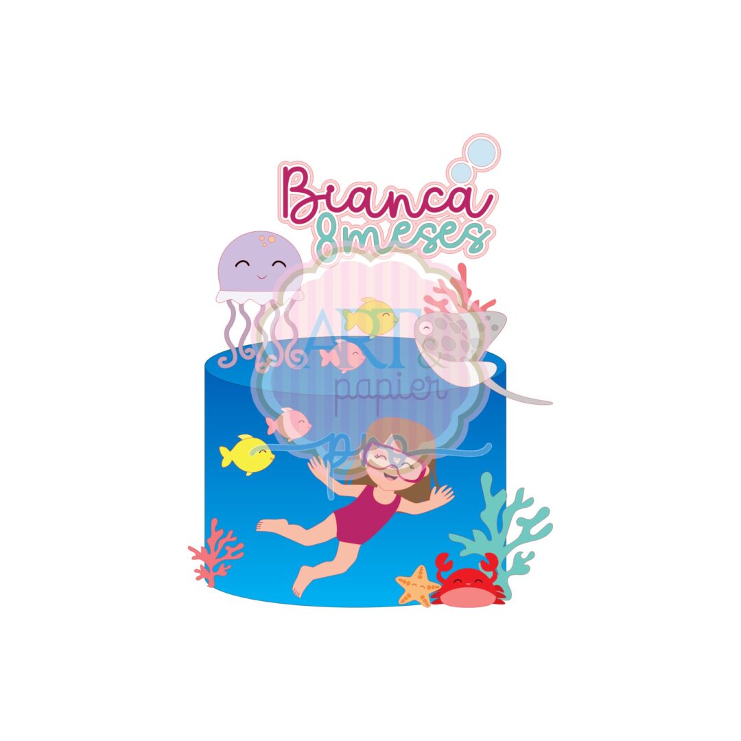 2 - Topo Mergulhadora Bianca Topo de Bolo - Mergulhador(a) - Imagem 1
