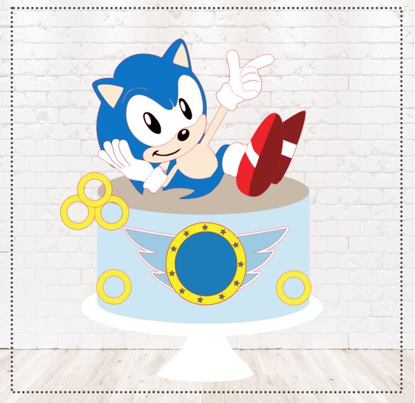 22 - SONIC Topo de Bolo - Sonic - Imagem 1