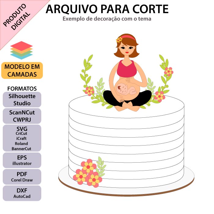 3 - Gestante Topo de Bolo - Grávida - Imagem 1