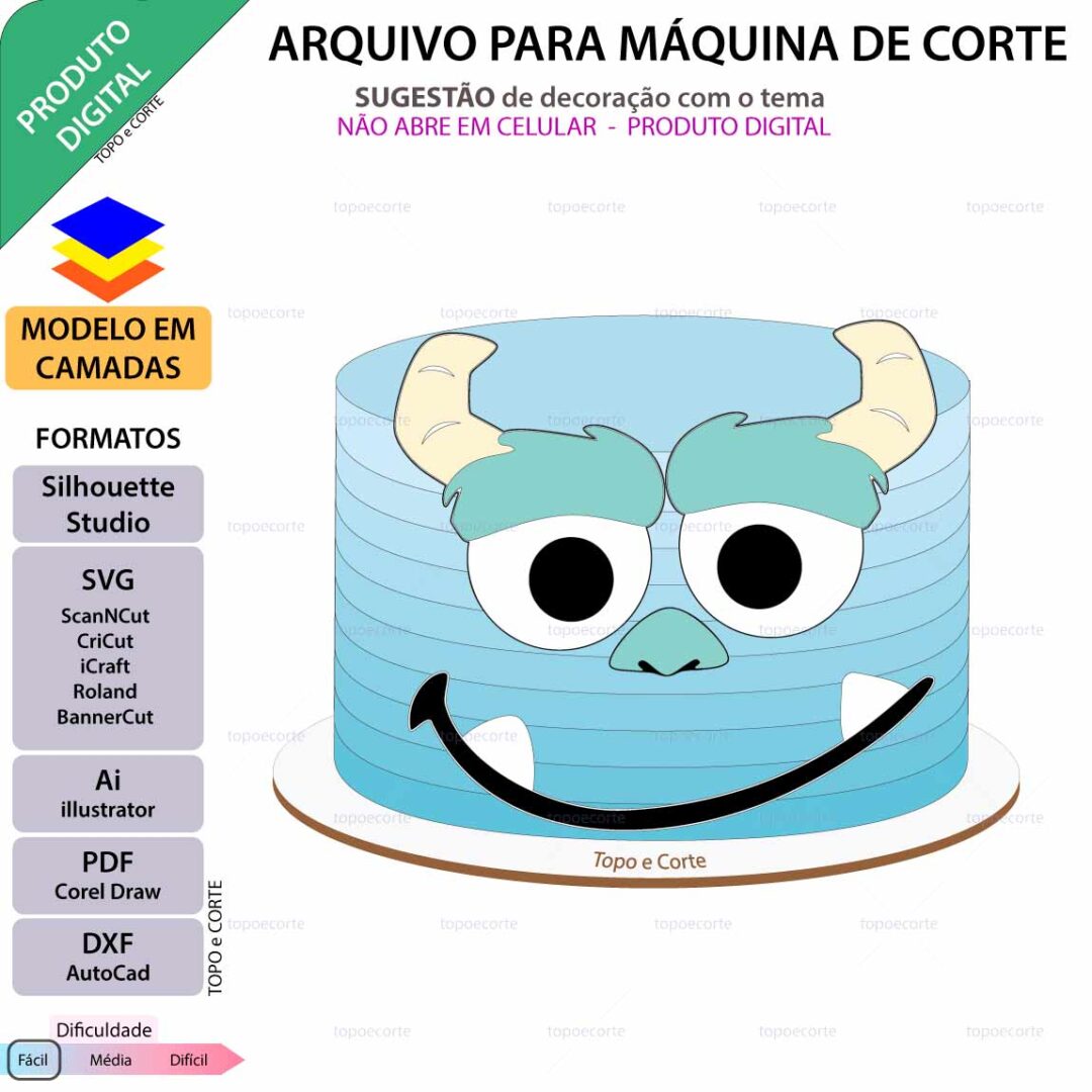 3 - Rosto Monstros Topo de Bolo - Monstrinhos - Imagem 1
