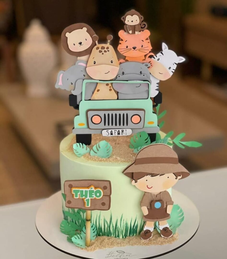 3 - Safari Cute Topo de Bolo - Safari - Imagem 1
