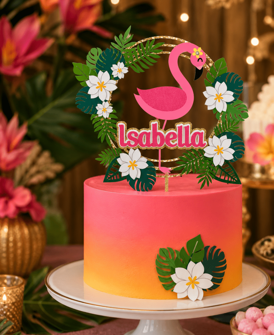 4 Topo de Bolo - Flamingo - Imagem 1