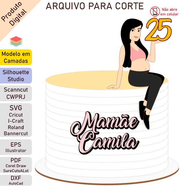 4 - Gestante Topo de Bolo - Grávida - Imagem 1