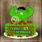 Topo de Bolo - Hulk