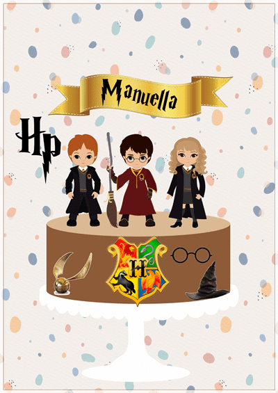 6 - Harry Potter Topo de Bolo - Harry Potter - Imagem 1