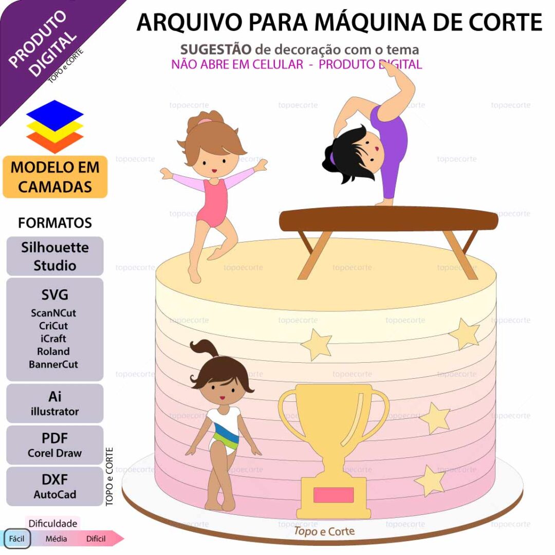8 - Ginastica Topo de Bolo - Ginasta - Imagem 1